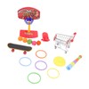 4pcs Bird Training Toys Interactive Fun Basketball Skateboard Trolley Parrot