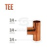 Supply Giant DDUF0034 Tee Fitting with Solder Cups for Cop,