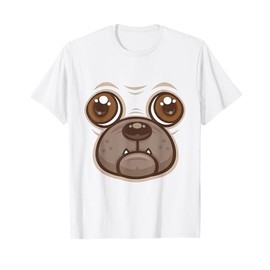 Cute And Funny Pug Mug Puppy Dog Face Cartoon Character T-Shirt