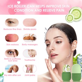 GeeRic Ice Roller, Ice Roller, Face Massage, Facial Ice Roller, Face Tightening, Anti-Ageing Wrinkles, Tightens Dark Rings, Reduce Muscle Soreness