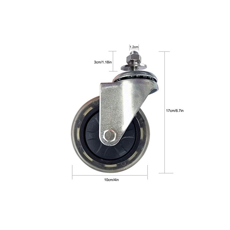 LS&GHY 4" Quiet Rubber Wheel Upgraded Swivel Castors Replacement Wheel