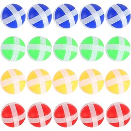 LATRAT Pack of 20 Children's tape Ball Game Set Replacement Balls Paddle Ball Game tape Throwing Game for Indoor Outdoor Use, 4 Colours