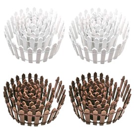 Markeny 4 Pack 35.4 Inche Long Fairy Garden Fence, White Wood Picket Fence, Decorative Fence for Miniature Garden, Fairy Garden Ornaments, Wooden Crafts DIY