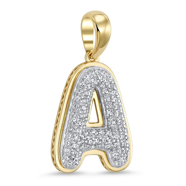 14k Yellow Gold Plated 925 Sterling Silver Cubic Zirconia Bubble