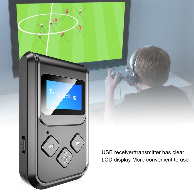 Bluetooth Audio Receiver Transmitter 3.5MM AUX LCD Digital Display Wireless