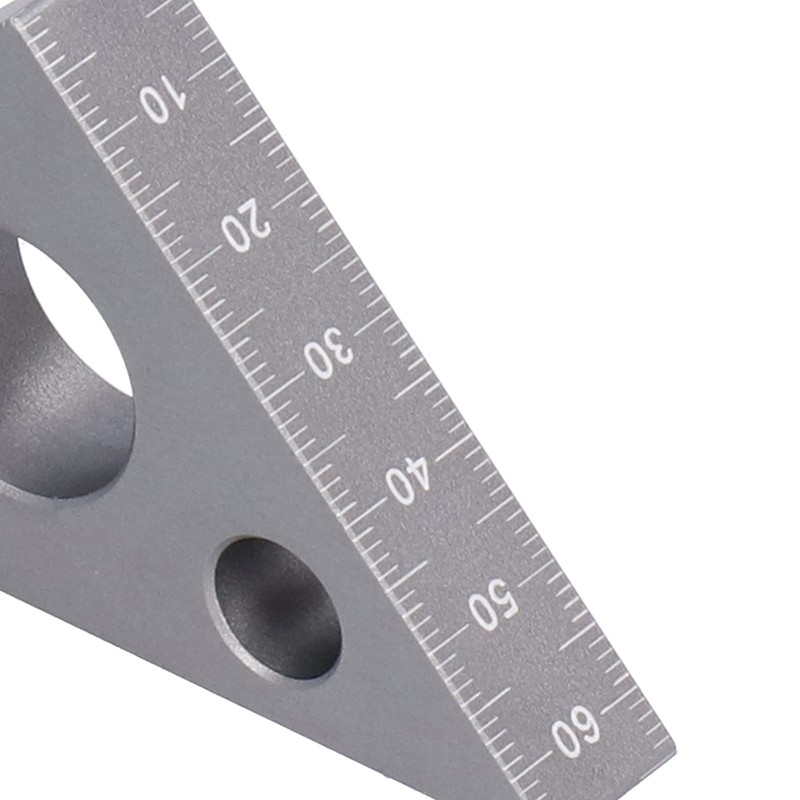 Aladeno Triangle Ruler, Aluminum Alloy Right Angle Ruler, 45/90 Degree,