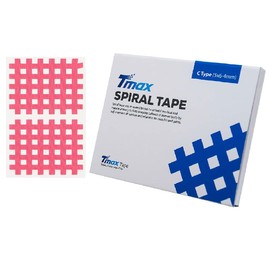 Tmax Waterproof Spiral Cross Kinesiology Tape to Acupuncture Point, C Type -Box of 20 Sheets (Beige, 40 Stickers)