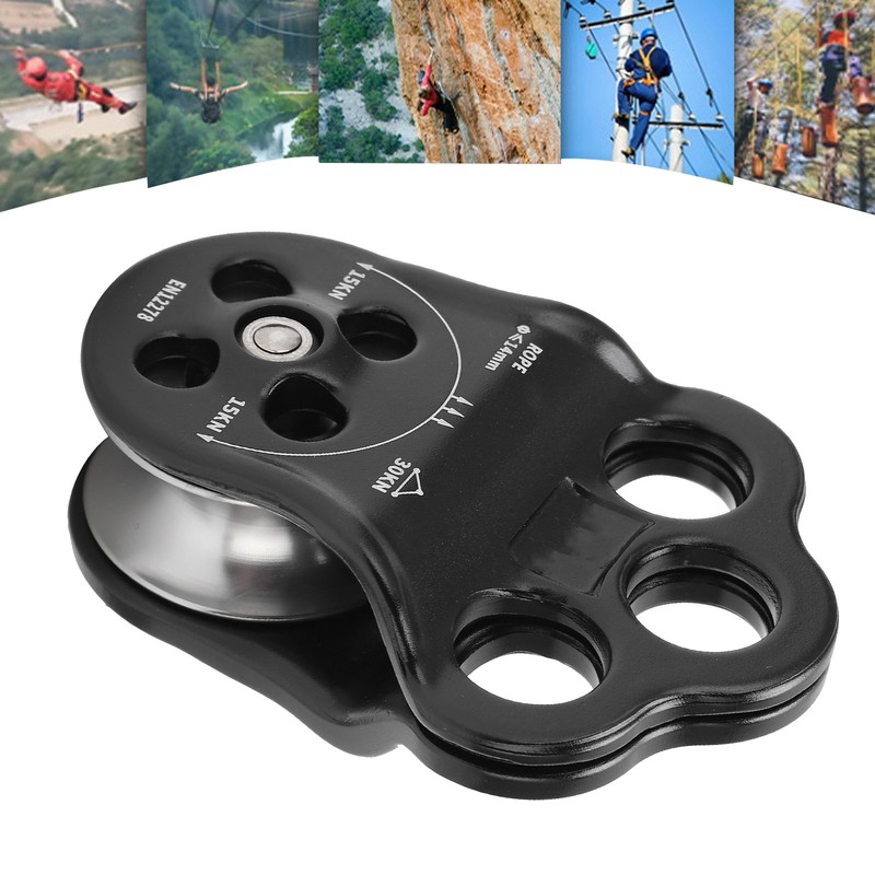30KN Hitch Climber Pulley Rescue Equipment Dual Bearing for Rigging