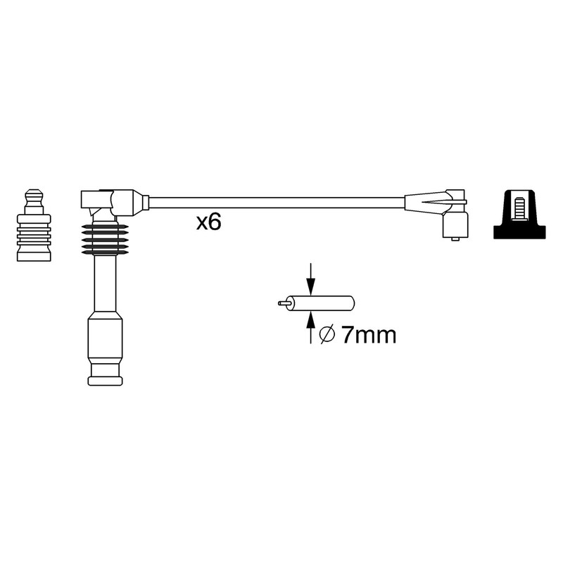 Bosch 0986357050 Ignition Cable Set of 6