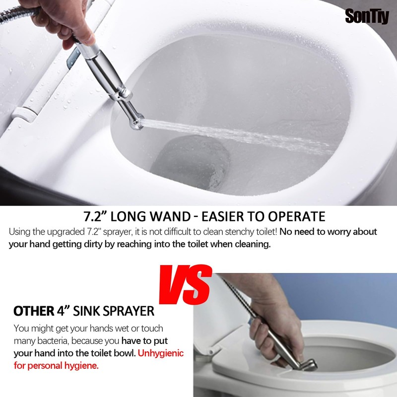 SonTiy Handheld Bidet Sprayer for Toilet, Cloth Diaper Sprayer Set