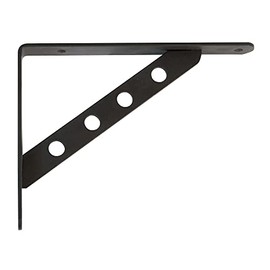 Amig - Shelf Bracket Stainless Steel Model 25 | Metal Bracket for Shelves | Shelf Bracket | Colour: Black | Dimensions: 300 x 240 mm | Recommended Max Weight: 260 kg