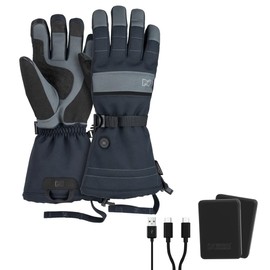 Mobile Warming Battery Operated Heated Gloves X Large 3.35 to 3.75 Palm w/Touch Screen Control Black