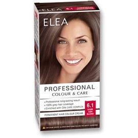Ela Professional Hair Colour Cream 6.1 Dark Ash Blonde with Oil Care Complex