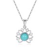 COAI Crystal Lotus Pendant Necklace, Natural Turquoise, Natural turquoise