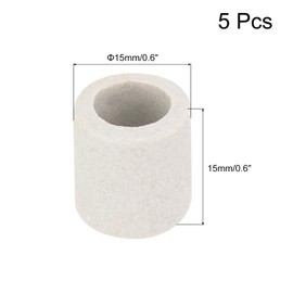 uxcell 5pcs 10mm Dia Ceramic Tube Insulated Electronic Wire Bundle Heat Insulation Protection Single Bore,15mm x 15mm
