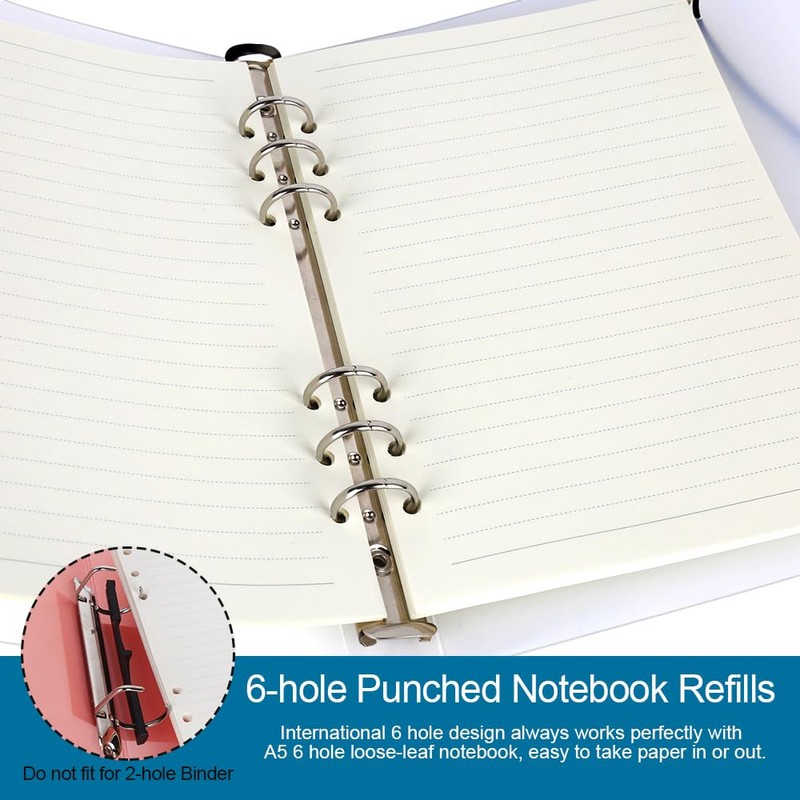 FANDAMEI 3 Pack A5 Refills Paper - 270 Pages/135 Sheets