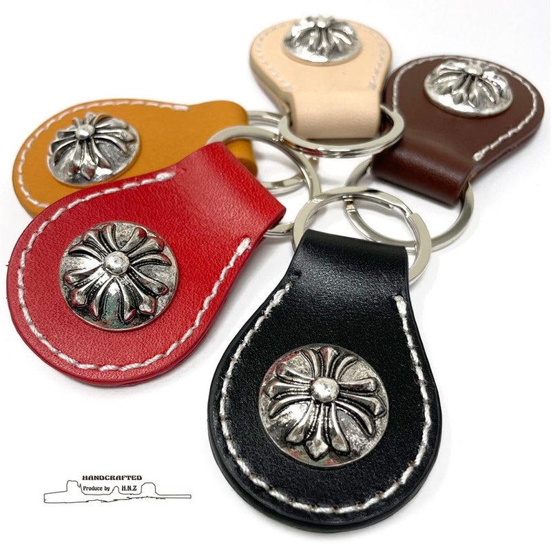 H.N.Z rclk-003 Men's Key Chain, Cowhide Leather, Concho, Native Key
