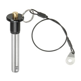 PATIKIL Quick Release Pin 1/2" x 1.97", Ball Locking Pin 304 Stainless Steel Quick Release Fastening Safety Locating Pins with Push Button 25 cm Lanyard Cable (12 x 50mm)