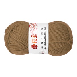 sourcing map Crocheting Yarn, Light Brown 4 Ply Acrylic Yarn 50g Sport Weight Yarns Bulk Soft and Fluffy Yarns for Knitting DIY Crochet Handicraft Blankets Gift,98 Yards