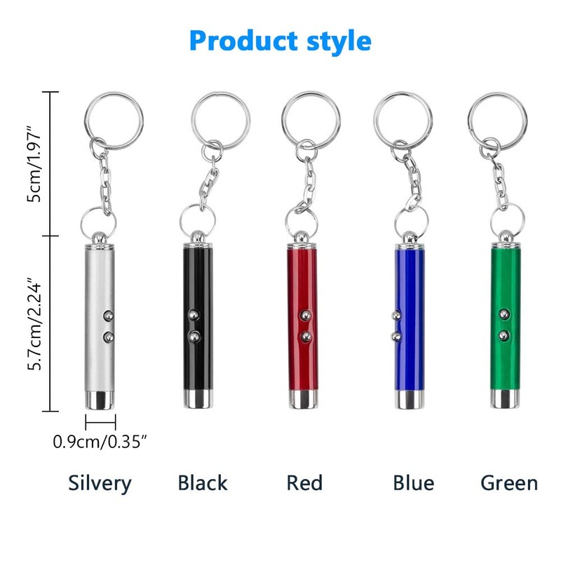 CHUQIANTONG 2-in-1 Cat Pet Toy Red LED Pointer Pen White