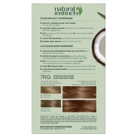 Clairol Natural Instincts Semi-Permanent, 7RG Dark Rose Gold Blonde, Rose Gold, 3 Count