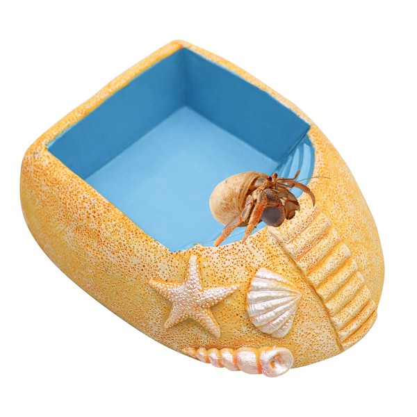 Hermit Crab Water Pool with Climbing Ramp, Resin Hermit Crab
