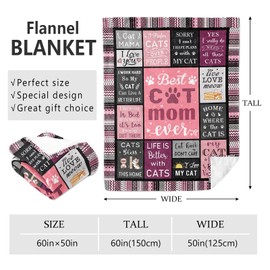 Mcurore Cat Mom Gifts for Women Blanket 60"x50", Cat Lover Gifts for Women, Funny Cat Gifts for Cat Lovers Women, Gifts for Cat Lovers for Women, Cat Themed Gifts, Cat Lady Gifts, Cat Gift Ideas