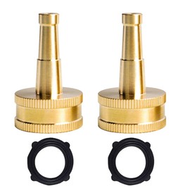 Hourleey 2Pack 2" Jet Sweeper Brass Nozzle for Garden Hose, Heavy Duty Water Hose Sweeper with 3/4" Hose Thread Inlet, for Garden Hose, Car Wash with 2 rubber washers