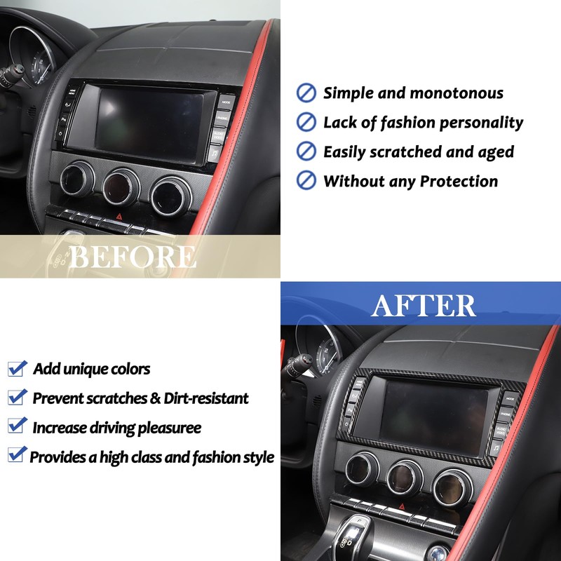 Daeiclru Car Navigation Screen Frame Trim Cover Fit for Jaguar