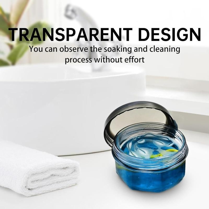 Leak-Proof Denture Cups for Soaking Dentures, Partial Dentures. Travel-Friendly Retainer,