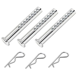 Heavy Duty Adjustable Clevis Pin with R Clip, 3/8 X 2-1/2 inches, 3 Sets