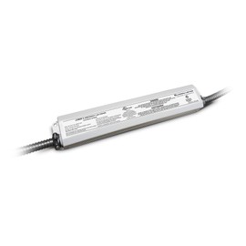 Lithonia Lighting Emergency LED Driver with Initial 8W Output for 20-50VDC LED luminaires. Features Dual Flexible Conduit for External Mounting.