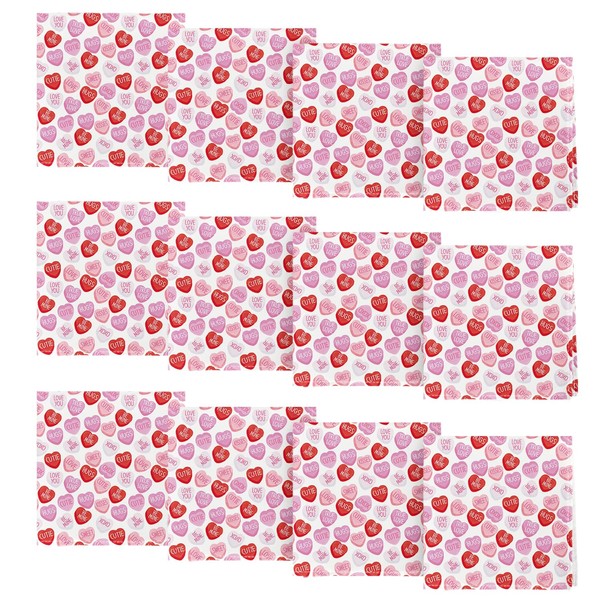 Horaldaily Valentine Cloth Napkins 18 x 18 Inch, Seasonal Pink
