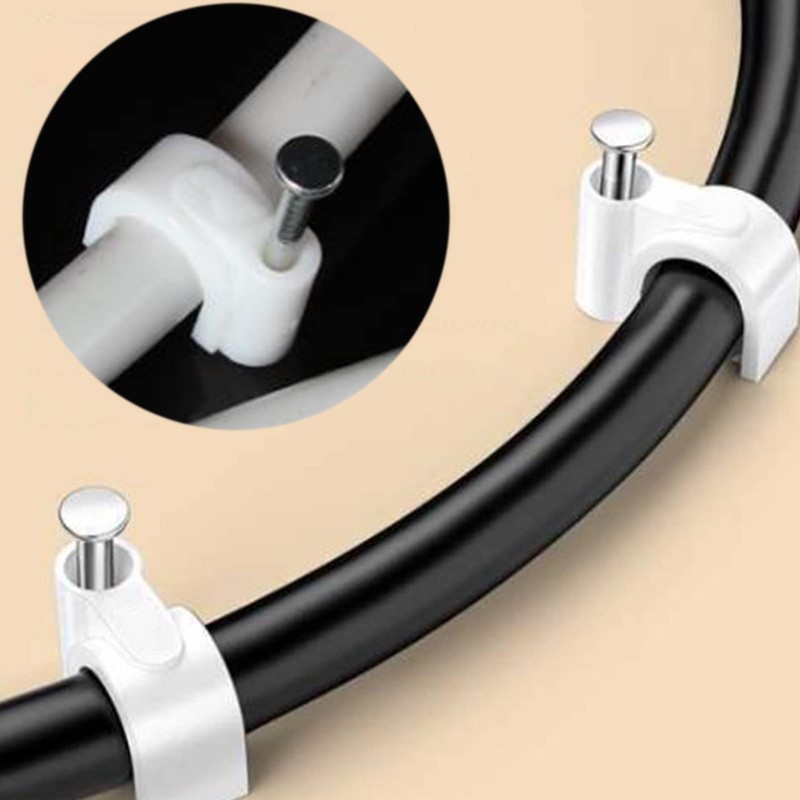 10mm Round Cable Clips 100pcs Assortment Cable Holder Management Wire