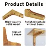 bociloy 2Pcs 3.7"×3.7" Wooden Triangle Shelf Brackets, Decorative Solid Wood