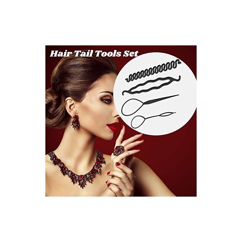 Set de 4/9 PCS Topsy Tail Hair Tool, Kit de