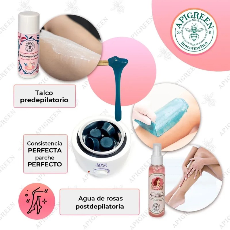 Fundidor Con Cera Española + Agua De Rosas + Talco