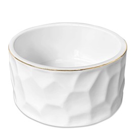 HOMSUN Paper Clip Holder Ceramic Paper Clip Holders Paperclips Holder Dispenser Cute Gold Line Paper Clip Organizer for Desk Binder Clip Holder Bobby Pin Hair Clip Holder Gift for Office White