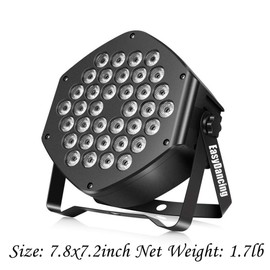 Par Lighting for Stage, 36x1W LED RGB 7 Channel with Remote for DJ KTV Disco Party (4 PCS)