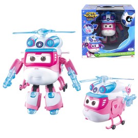 Super Wings Dizzy Deluxe Transforming, 2 Modes Robot Deformation Aeroplane Action Figures Anime Toy for 3+ Year Old Boys Girls with Lights & Sounds, 6 Inches