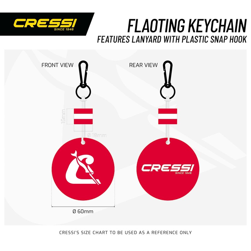 Cressi Unisex Adult Floating Keychain Floating Key Ring to Protect