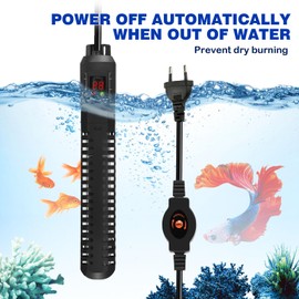 Aofesel Aquarium Heater, 500 W Temperature Adjustable Aquarium Heater with Suction Cups and Over Temperature Protection, Thermostat for Fish Tanks and Aquariums, 300 L - 500 L