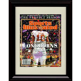 Framed Vince Young - 2005 National Champions Texas Football Commemorative - SI Autograph Promo Print (Black Cherry, 8x10)