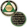 32 Year AA Medallions Sobriety Coin - Alcoholics Anonymous Chips