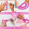 MSDADA 4 Pieces Aluminium Alloy Ruler Set Protractor Triangle Mathematics
