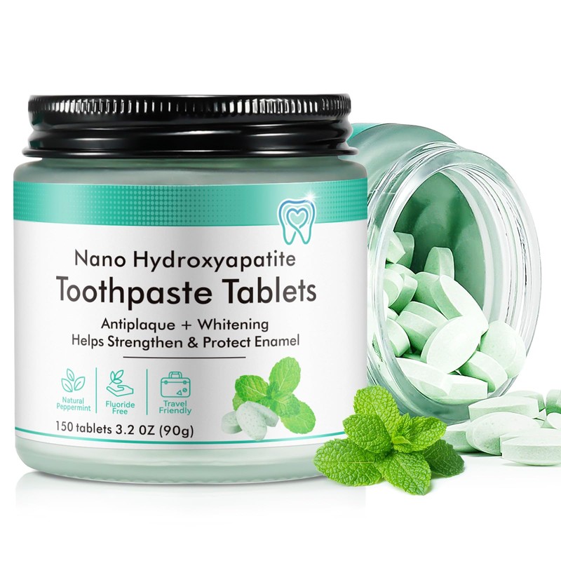 150 Tablets Chewable Toothpaste Tablets, Sensitive Toothpaste Tablets Peppermint Flavored