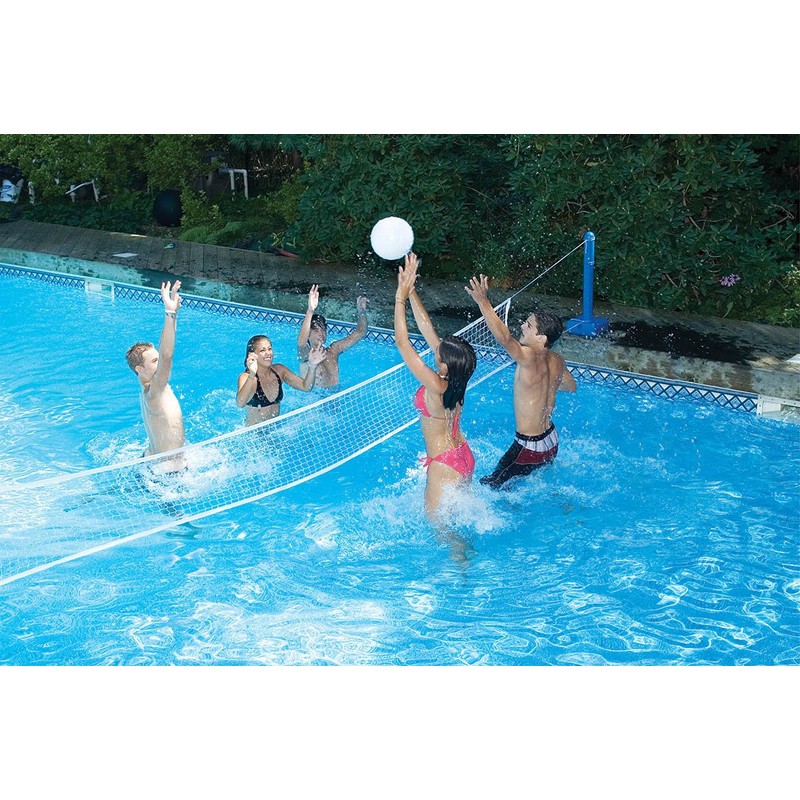 12ft In-Ground Swimming Pool Volleyball Game with Weighted Net Supports