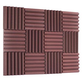 2" Wedge Acoustic Soundproofing Foam Tiles - Burgundy 12 Pack
