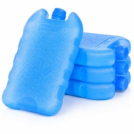 4 Pcs Slim Ice Packs for Lunch Boxes & Coolers, Reusable Small Hard Shell Freezer Packs for Adults, Kids School Bags, Lunch Bag, Breastmilk, Travel, Meal Prep, Camping, Compact Blue Ice Blocks