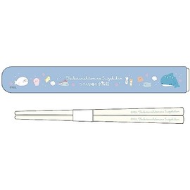 OSK HS-11 Aquarium with Eyes Pull Lid Chopsticks and Case Set, 6.5 inches (16.5 cm), Made in Japan, Dishwasher Safe, Sliding, Antibacterial, Stylish, Cutlery, Unisex, Kids, Adults, Students